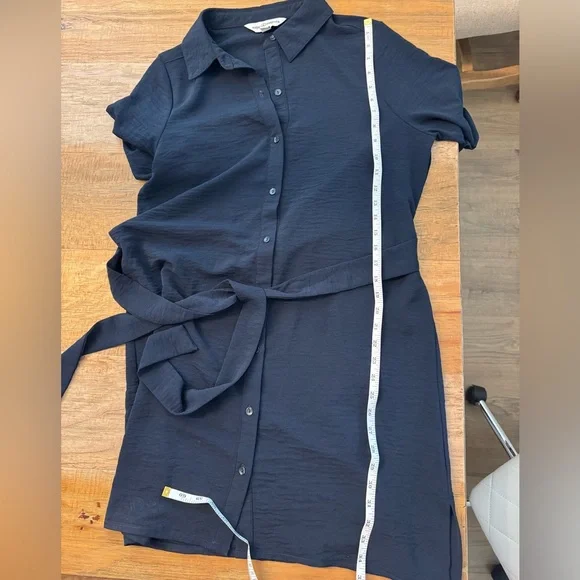 Magnolia Navy Blue size M Buttoned Shirt Dress with Notched Collar - Picture 7 of 7